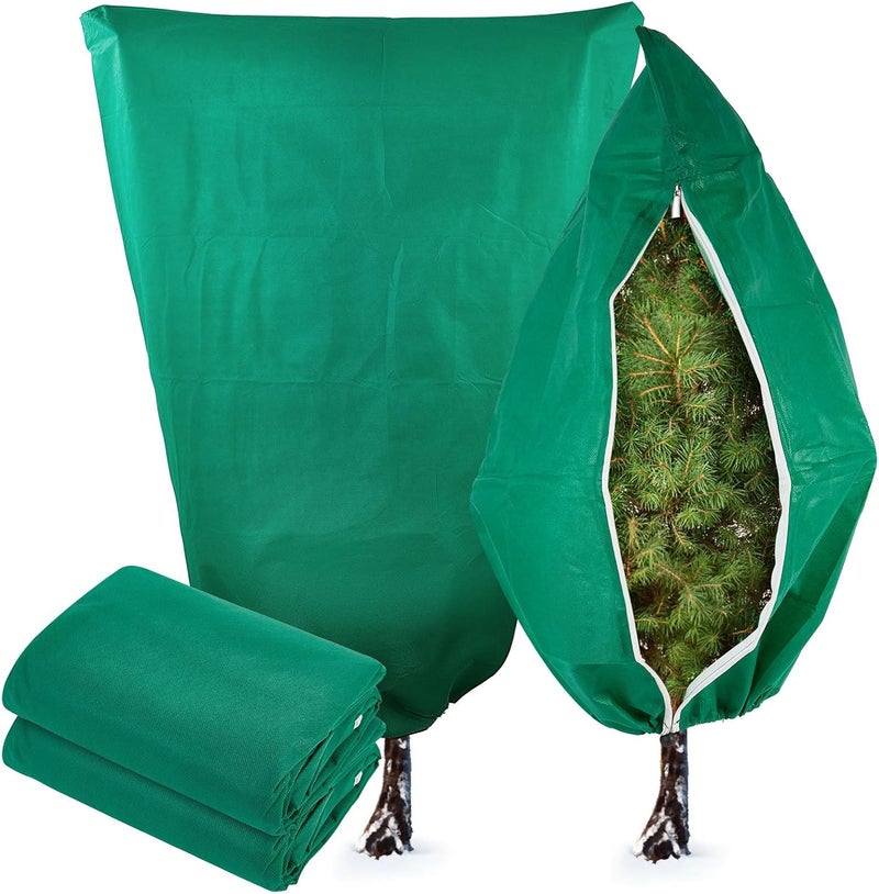 YATHO Plant Covers Freeze Protection 23.6" W X 31.5" H Thicker Outdoor Winter Frost Cloths Blankets with Zipper Drawstring, 2 Packs Reusable Garden Tree Cover Bags for Cold Weather Fruit Tree Shrub Potted - Image 1